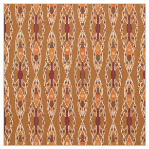 Tecido Batik tribal - oxidação, Terracotta e bege