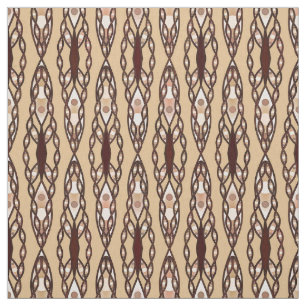 Tecido Batik tribal - Tan, Brown escuro e creme