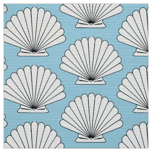 Tecido Beach House Scallop Seashells