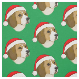 Tecido Beagle em um chapéu de Natal