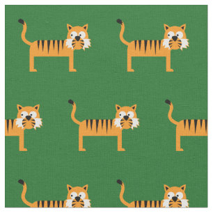 Tecido Bebê de Tigre Fofo Berçário Verde Gato