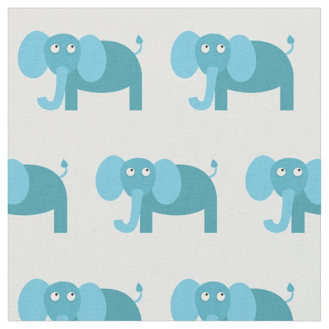Tecido Bebê Elefante Fofo Berçário Azul Claro (Detalhe)