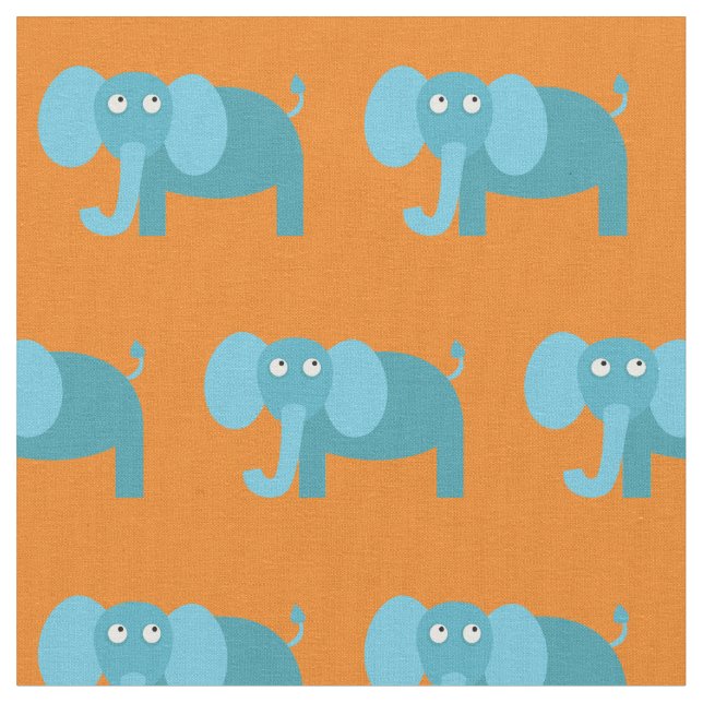 Tecido Bebê Elefante Fofo Berçário Laranja (Detalhe)