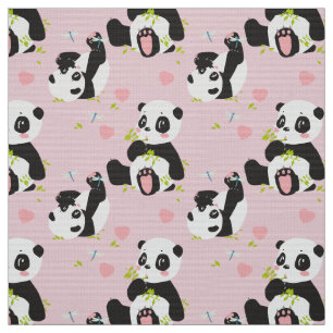 Tecido Bebê Panda Bear Rosa