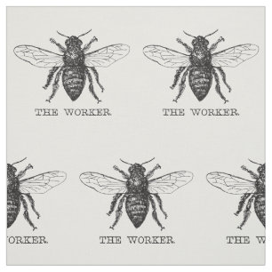 Tecido Bee Worker Honey Black Bumblebee