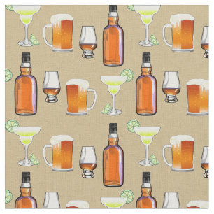 Tecido Beer Whiskey e Cocktails em Linen