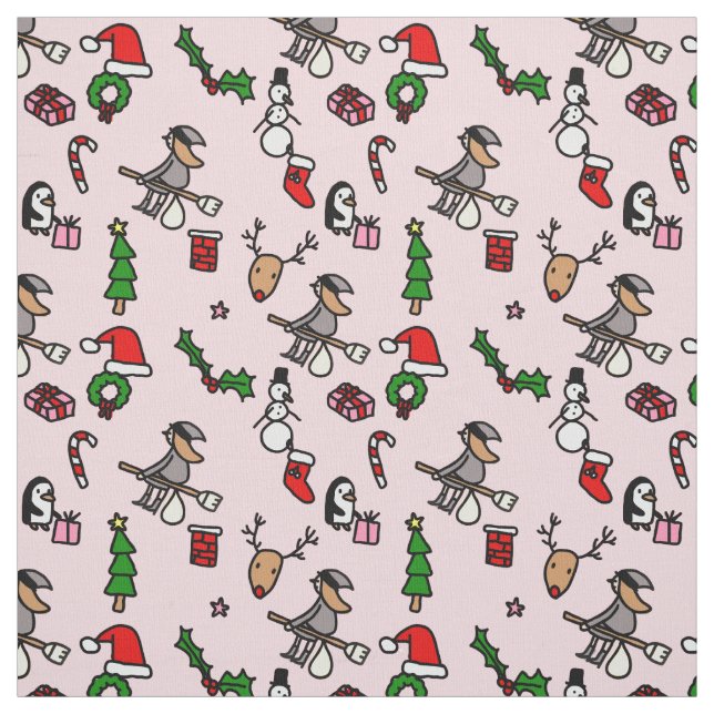 Tecido befana de natal rosa (Modelo)