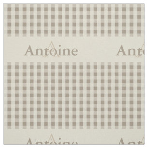 Tecido Bege Khaki da areia do monograma do teste padrão