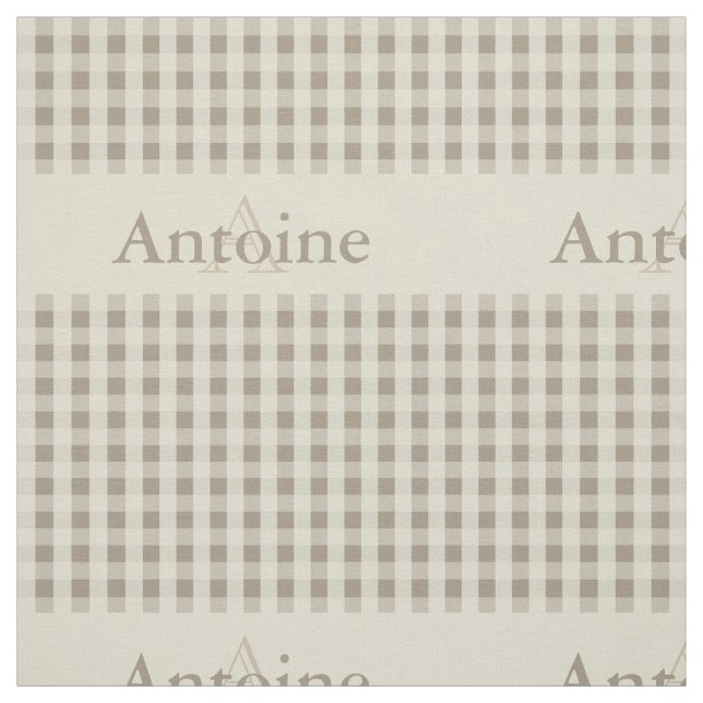 Tecido Bege Khaki da areia do monograma do teste padrão (Modelo)