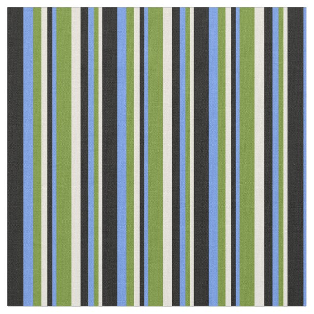 Tecido bege, verde, azul de Cornflower e preto (Detalhe)