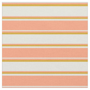 Tecido Beige, Salmão Leve E Goldenrod - Listras Coloridas