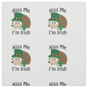 Tecido Beija-Me Im Dia de São Patrício Irlandês Hedgehog
