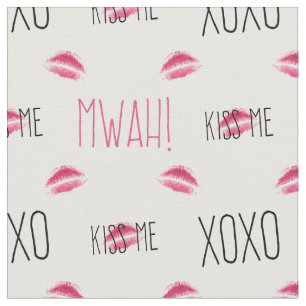 Tecido Beije-me Mwah! Teste padrão do impressão do bord