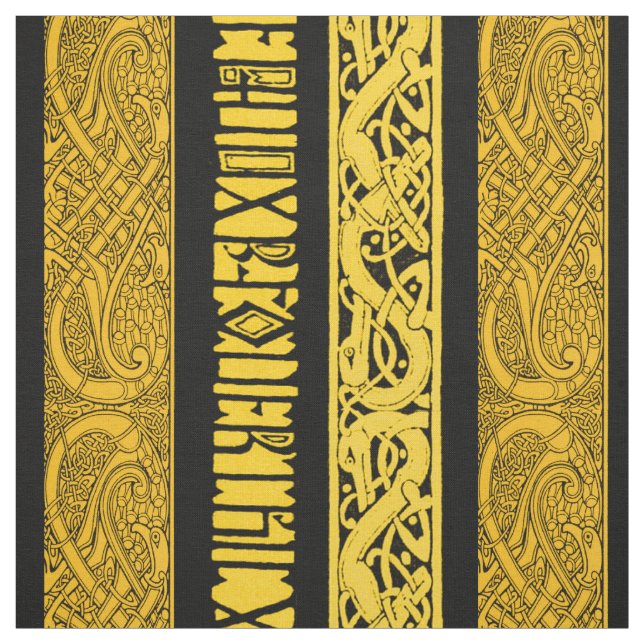 Tecido Beiras celtas no ouro (Modelo)