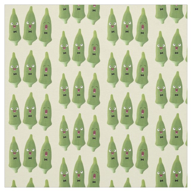 Tecido Bela caricatura de okra (Modelo)