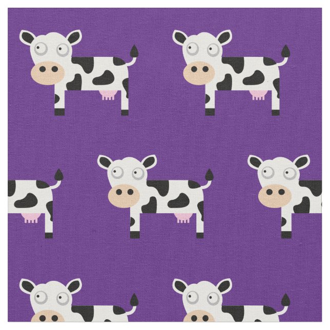 Tecido Bela Vaca Fresca Filhote Nurserina Fazenda Roxo (Detalhe)