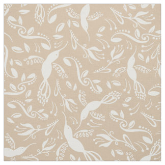 Tecido Belas Aves, Colibri Cream Beige