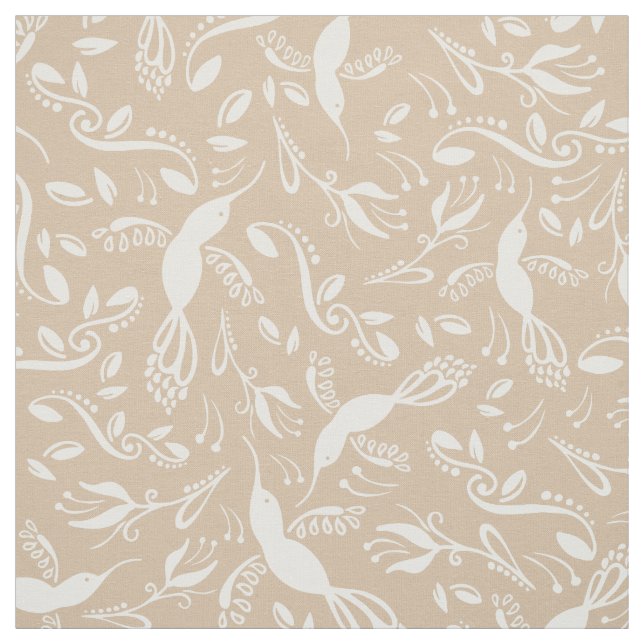 Tecido Belas Aves, Colibri Cream Beige (Modelo)