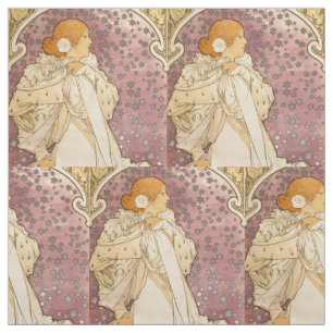 Tecido Beleza da Mulher Mucha Art Nouveau
