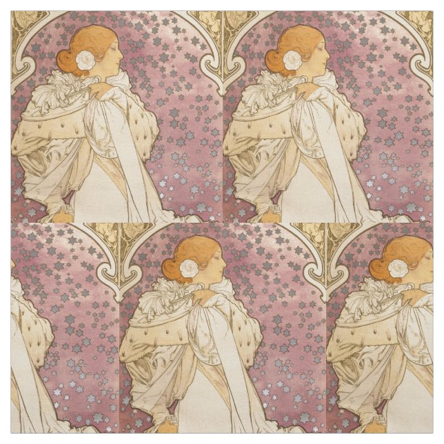 Tecido Beleza da Mulher Mucha Art Nouveau (Modelo)