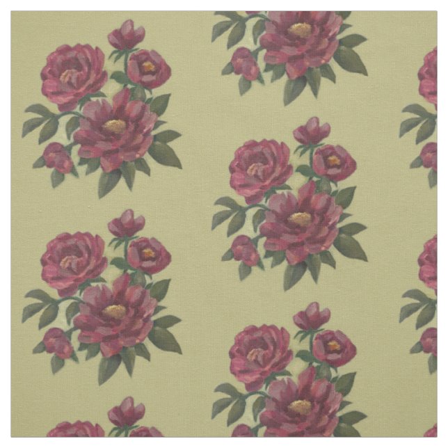 Tecido Belo spray floral pintado à mão (Modelo)