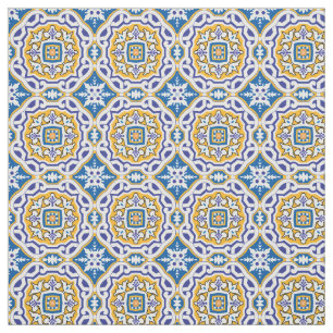 Tecido 💙 Belos Azulejos azuis 004, pequeno azulejo 