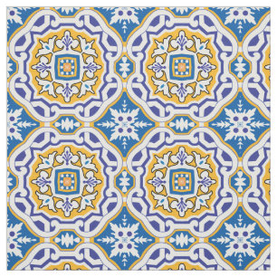 Tecido 💙 Belos Azulejos azuis 004, tamanho do azulejo 