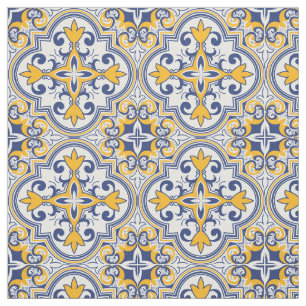 Tecido 💙 💛 Belos Azulejos azuis e amarelos 