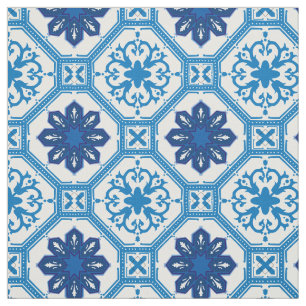 Tecido 💙 Belos Azulejos azuis, tamanho do azulejo XXL
