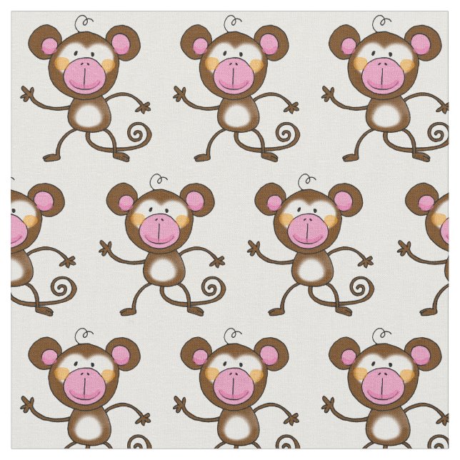 Tecido berçário insolente do macaco (Detalhe)