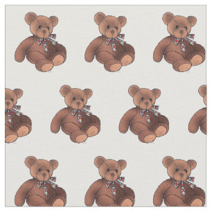 Tecido berçário marrom bonito do urso de ursinho
