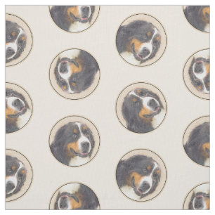 Tecido Bernese Mountain Dog Berner Pintura Pet Art