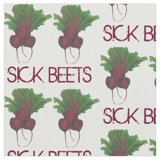Tecido Beterraba Doente (Beats) Comida Engraçada Vegetari (Detalhe)