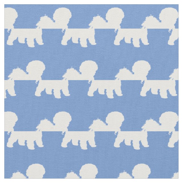 Tecido Bichon Frise Cachorro Silhout Pet Light Blue (Detalhe)