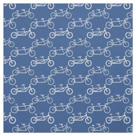 Tecido bicicleta branca Tandem em azul