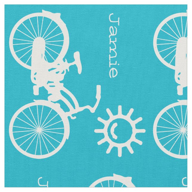 Tecido Bicicleta Solar Azul Aqua Moderna Personalizada (Detalhe)