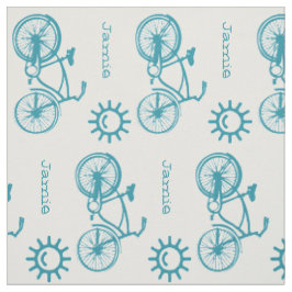 Tecido Bicicleta Solar Moderno Teal Personalizada