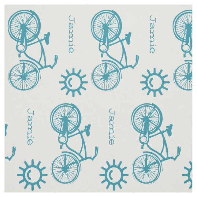 Tecido Bicicleta Solar Moderno Teal Personalizada (Modelo)