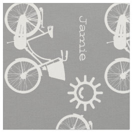 Tecido Bicicleta Solar Padrão de Cinza Moderna Personaliz