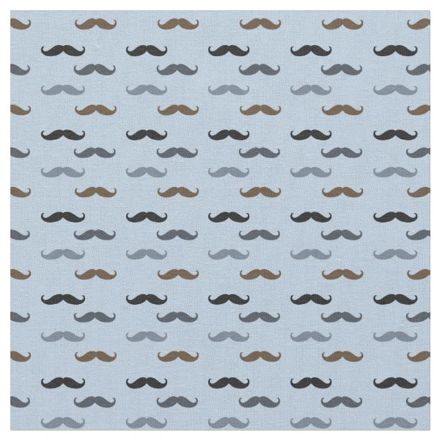 Tecido Bigodes retros azuis pretos de Brown (Detalhe)