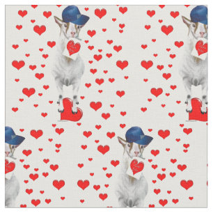 Tecido Billy Goat com Dias de os namorados e Corações Ver