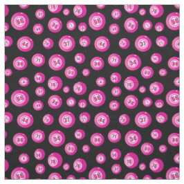 Tecido Bingo Lover Pink Bingo Balls Padrão em Preto