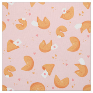 Tecido biscoito da sorte rosa pastel corações amor sortud