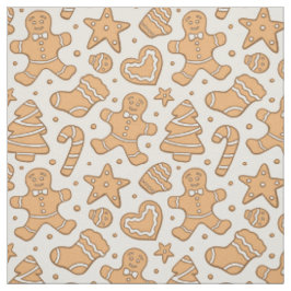 Tecido Biscoitos de Homem de Biscoito de Natal Bege Neutr