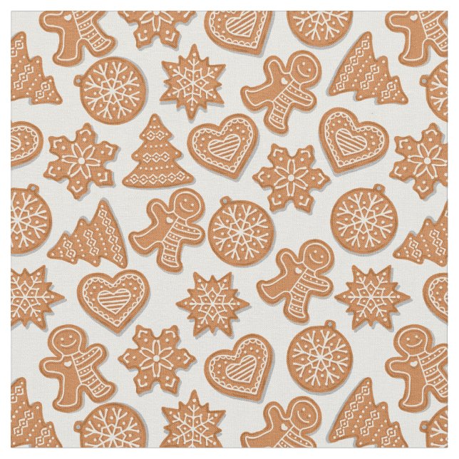 Tecido Biscoitos de Homem de Biscoito de Natal Fofo (Detalhe)