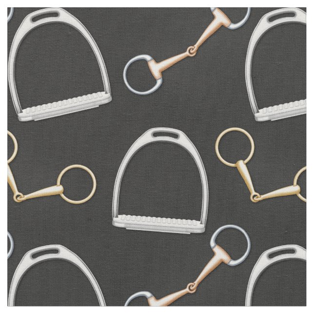 Tecido Bits e arbustos Equestres (pequena escala) (Detalhe)