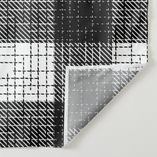 Tecido Black and White Bold Checkered Plaid Design  (Criador carregado)