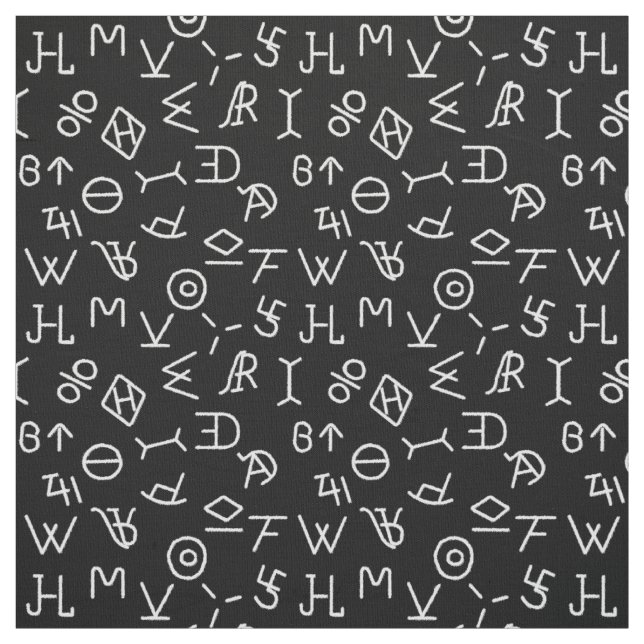 Tecido Black and White Cattle Brands Fabric (Modelo)