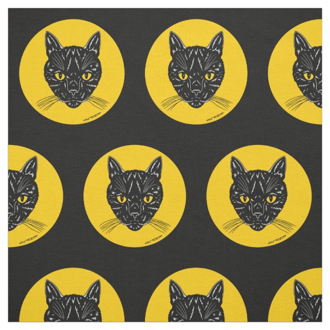 Tecido Black Cat Face (Modelo)