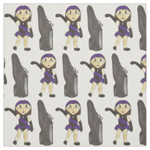 Tecido Black Purple Dance Class Considerando Menina